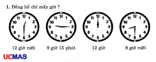Bài tập toán tư duy xem đồng hồ